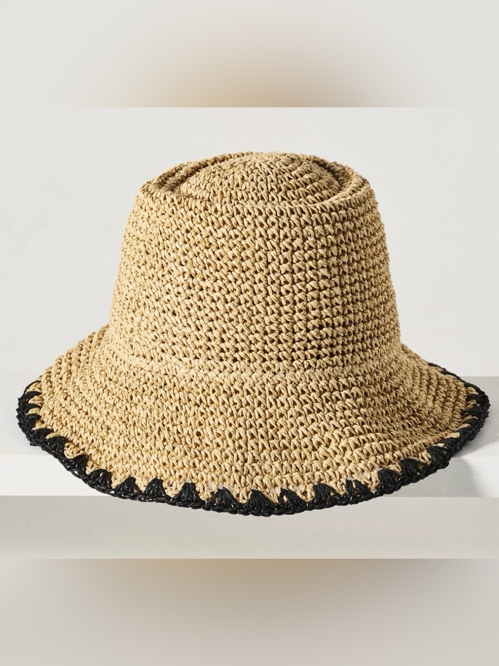 Anthropologie Straw Bucket Hat